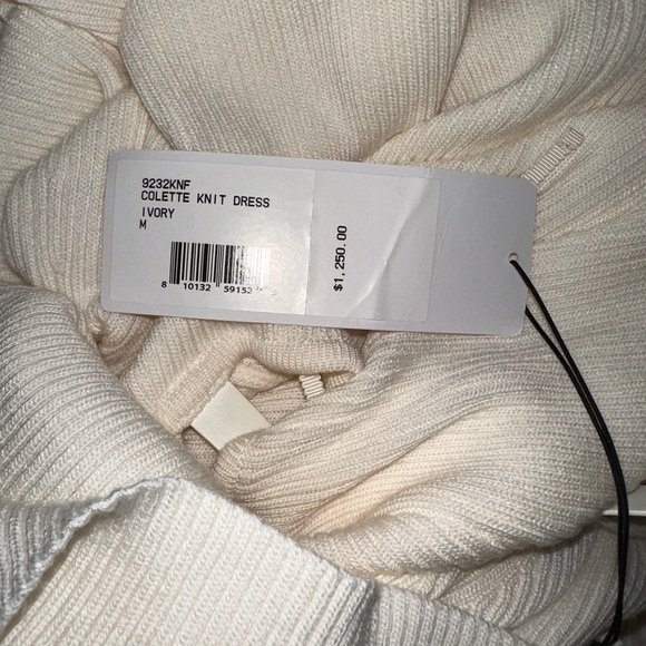 ADEAM Japan Intermix “Colette” ivory sweater ribbed swing dress w buckles M - Picture 6 of 8